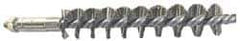Schaefer Brush - 3" Brush Length, 1/4" Diam, Double Stem, Single Spiral Tube Brush - 4-1/2" Long, Stainless Steel, 8-32 Male Connection - Industrial Tool & Supply