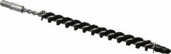 Schaefer Brush - 3" Brush Length, 1/4" Diam, Nylon Single Stem, Single Spiral Condenser Tube Brush - 4-1/2" Long, Nylon, 8-32 Male Connection - Industrial Tool & Supply