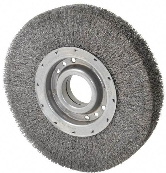 Osborn - 10" OD, 2" Arbor Hole, Crimped Steel Wheel Brush - 2" Face Width, 2-1/8" Trim Length, 0.01" Filament Diam, 3,600 RPM - Industrial Tool & Supply