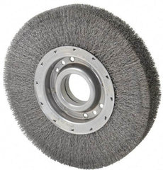 Osborn - 10" OD, 2" Arbor Hole, Crimped Steel Wheel Brush - 2" Face Width, 2-1/8" Trim Length, 0.01" Filament Diam, 3,600 RPM - Industrial Tool & Supply
