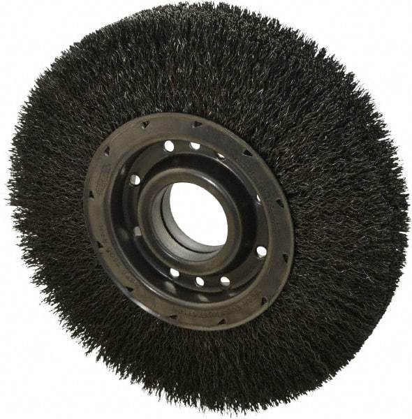 Osborn - 10" OD, 2" Arbor Hole, Crimped Steel Wheel Brush - 2" Face Width, 2-1/8" Trim Length, 0.02" Filament Diam, 3,600 RPM - Industrial Tool & Supply