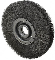 Osborn - 12" OD, 2" Arbor Hole, Crimped Steel Wheel Brush - 2" Face Width, 2-1/8" Trim Length, 0.014" Filament Diam, 3,600 RPM - Industrial Tool & Supply
