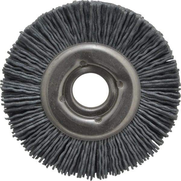 Osborn - 3" OD, 5/8" Arbor Hole, Crimped Nylon Wheel Brush - 1/2" Face Width, 5/8" Trim Length, 20,000 RPM - Industrial Tool & Supply