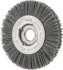 Osborn - 4" OD, 5/8" Arbor Hole, Crimped Nylon Wheel Brush - 5/8" Face Width, 3/4" Trim Length, 12,000 RPM - Industrial Tool & Supply