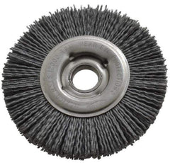 Osborn - 4" OD, 5/8" Arbor Hole, Crimped Nylon Wheel Brush - 5/8" Face Width, 3/4" Trim Length, 12,000 RPM - Industrial Tool & Supply