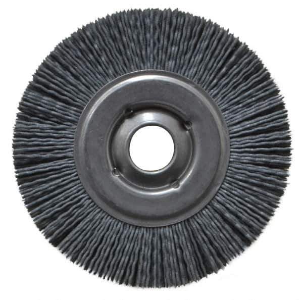 Osborn - 4" OD, 5/8" Arbor Hole, Crimped Nylon Wheel Brush - 5/8" Face Width, 3/4" Trim Length, 12,000 RPM - Industrial Tool & Supply