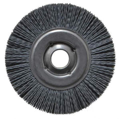 Osborn - 4" OD, 5/8" Arbor Hole, Crimped Nylon Wheel Brush - 5/8" Face Width, 3/4" Trim Length, 12,000 RPM - Industrial Tool & Supply