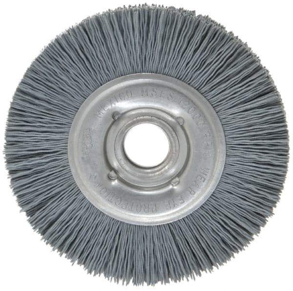 Osborn - 4" OD, 5/8" Arbor Hole, Crimped Nylon Wheel Brush - 5/8" Face Width, 3/4" Trim Length, 12,000 RPM - Industrial Tool & Supply