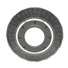 Osborn - 6" OD, 2" Arbor Hole, Crimped Nylon Wheel Brush - 7/8" Face Width, 1-1/16" Trim Length, 6,000 RPM - Industrial Tool & Supply