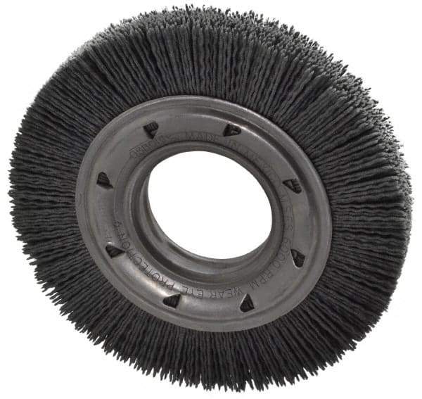 Osborn - 6" OD, 2" Arbor Hole, Crimped Nylon Wheel Brush - 7/8" Face Width, 1-1/16" Trim Length, 6,000 RPM - Industrial Tool & Supply