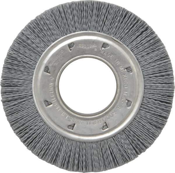Osborn - 6" OD, 2" Arbor Hole, Crimped Nylon Wheel Brush - 7/8" Face Width, 1-1/16" Trim Length, 6,000 RPM - Industrial Tool & Supply