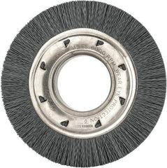Osborn - 6" OD, 2" Arbor Hole, Crimped Nylon Wheel Brush - 7/8" Face Width, 1-1/16" Trim Length, 6,000 RPM - Industrial Tool & Supply