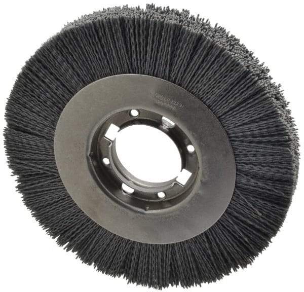 Osborn - 8" OD, 2" Arbor Hole, Crimped Nylon Wheel Brush - 7/8" Face Width, 1-1/2" Trim Length, 4,500 RPM - Industrial Tool & Supply