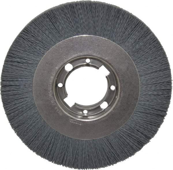 Osborn - 8" OD, 2" Arbor Hole, Crimped Nylon Wheel Brush - 7/8" Face Width, 1-1/2" Trim Length, 4,500 RPM - Industrial Tool & Supply