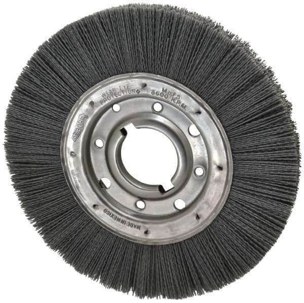Osborn - 10" OD, 2" Arbor Hole, Crimped Nylon Wheel Brush - 1" Face Width, 2-1/16" Trim Length, 3,600 RPM - Industrial Tool & Supply