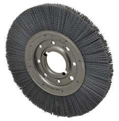 Osborn - 10" OD, 2" Arbor Hole, Crimped Nylon Wheel Brush - 1" Face Width, 2-1/16" Trim Length, 3,600 RPM - Industrial Tool & Supply