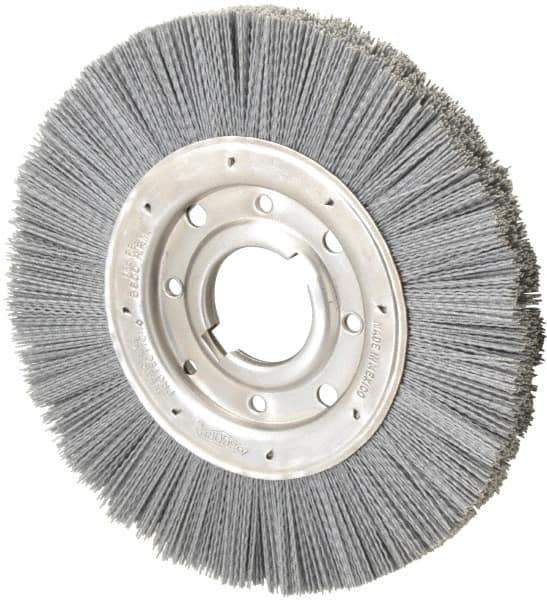 Osborn - 10" OD, 2" Arbor Hole, Crimped Nylon Wheel Brush - 1" Face Width, 2-1/16" Trim Length, 3,600 RPM - Industrial Tool & Supply