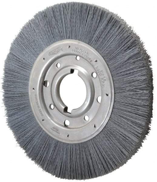 Osborn - 10" OD, 2" Arbor Hole, Crimped Nylon Wheel Brush - 1" Face Width, 2-1/16" Trim Length, 3,600 RPM - Industrial Tool & Supply