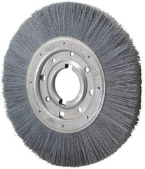Osborn - 10" OD, 2" Arbor Hole, Crimped Nylon Wheel Brush - 1" Face Width, 2-1/16" Trim Length, 3,600 RPM - Industrial Tool & Supply
