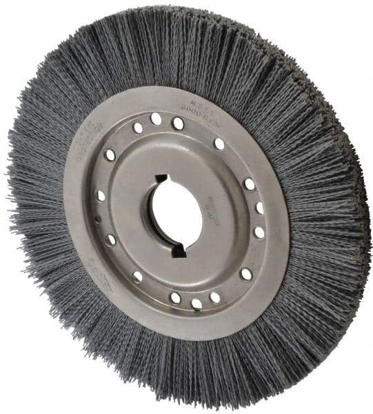 Osborn - 12" OD, 2" Arbor Hole, Crimped Nylon Wheel Brush - 1" Face Width, 2-1/8" Trim Length, 3,000 RPM - Industrial Tool & Supply