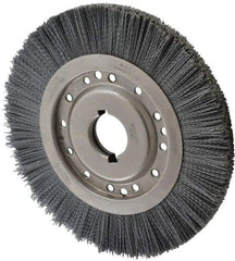 Osborn - 12" OD, 2" Arbor Hole, Crimped Nylon Wheel Brush - 1" Face Width, 2-1/8" Trim Length, 3,000 RPM - Industrial Tool & Supply