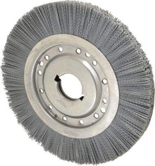 Osborn - 12" OD, 2" Arbor Hole, Crimped Nylon Wheel Brush - 1" Face Width, 2-1/8" Trim Length, 3,000 RPM - Industrial Tool & Supply