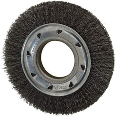 Osborn - 6" OD, 2" Arbor Hole, Crimped Steel Wheel Brush - 7/8" Face Width, 1" Trim Length, 0.014" Filament Diam, 6,000 RPM - Industrial Tool & Supply