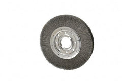 Osborn - 10" OD, 2" Arbor Hole, Crimped Steel Wheel Brush - 1-1/4" Face Width, 2" Trim Length, 0.008" Filament Diam, 3,600 RPM - Industrial Tool & Supply