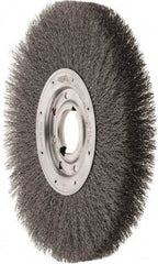 Osborn - 12" OD, 2" Arbor Hole, Crimped Steel Wheel Brush - 1-1/8" Face Width, 3" Trim Length, 0.014" Filament Diam, 3,000 RPM - Industrial Tool & Supply
