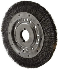 Osborn - 12" OD, 2" Arbor Hole, Crimped Steel Wheel Brush - 1-1/4" Face Width, 1-7/8" Trim Length, 0.02" Filament Diam, 3,000 RPM - Industrial Tool & Supply