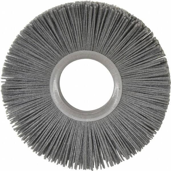 Osborn - 6" OD, 2" Arbor Hole, Crimped Nylon Wheel Brush - 1/2" Face Width, 1-5/8" Trim Length, 5,500 RPM - Industrial Tool & Supply