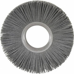 Osborn - 6" OD, 2" Arbor Hole, Crimped Nylon Wheel Brush - 1/2" Face Width, 1-5/8" Trim Length, 5,500 RPM - Industrial Tool & Supply
