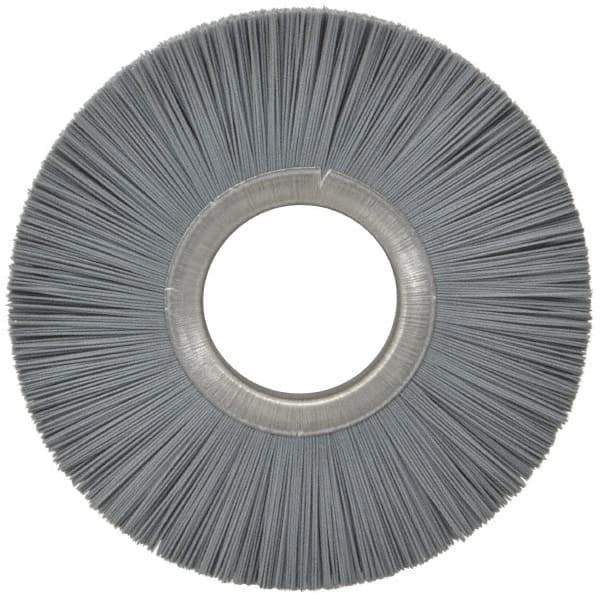Osborn - 6" OD, 2" Arbor Hole, Crimped Nylon Wheel Brush - 1/2" Face Width, 1-5/8" Trim Length, 5,500 RPM - Industrial Tool & Supply