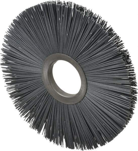 Osborn - 8" OD, 2" Arbor Hole, Crimped Nylon Wheel Brush - 1/2" Face Width, 2-5/8" Trim Length, 5,500 RPM - Industrial Tool & Supply