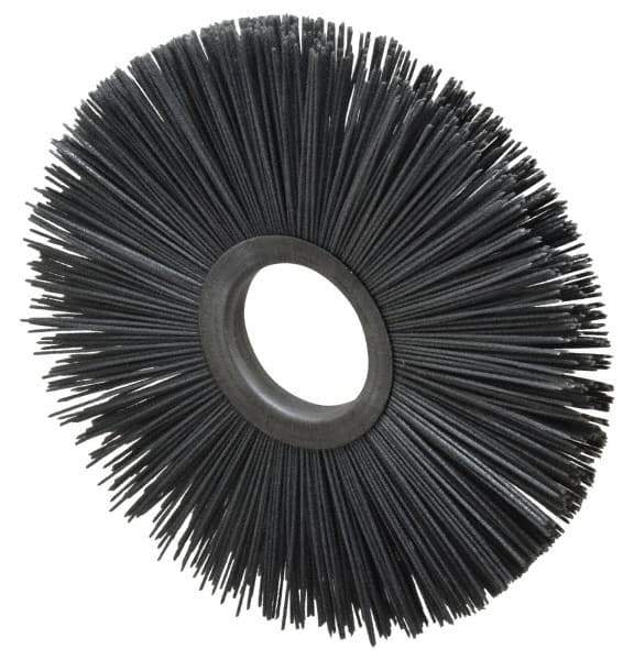 Osborn - 8" OD, 2" Arbor Hole, Crimped Nylon Wheel Brush - 1/2" Face Width, 2-5/8" Trim Length, 5,500 RPM - Industrial Tool & Supply