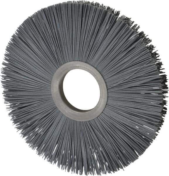 Osborn - 8" OD, 2" Arbor Hole, Crimped Nylon Wheel Brush - 1/2" Face Width, 2-5/8" Trim Length, 5,500 RPM - Industrial Tool & Supply