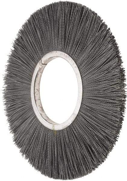Osborn - 14" OD, 5-1/4" Arbor Hole, Crimped Nylon Wheel Brush - 5/8" Face Width, 3-7/8" Trim Length, 3,000 RPM - Industrial Tool & Supply