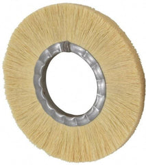 Osborn - 8" OD, 3-1/4" Arbor Hole, Crimped Natural Fiber Wheel Brush - 17/32" Face Width, 1-7/8" Trim Length, 4,800 RPM - Industrial Tool & Supply