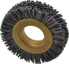 Osborn - 1-1/2" OD, 1/2" Arbor Hole, Crimped Nylon Wheel Brush - 1/4" Face Width, 1/4" Trim Length, 20,000 RPM - Industrial Tool & Supply