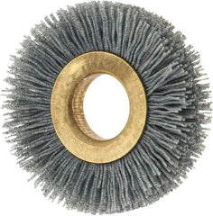 Osborn - 2" OD, 5/8" Arbor Hole, Crimped Nylon Wheel Brush - 3/8" Face Width, 7/16" Trim Length, 15,000 RPM - Industrial Tool & Supply
