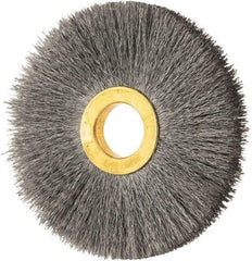 Osborn - 3" OD, 5/8" Arbor Hole, Crimped Steel Wheel Brush - 3/8" Face Width, 15/16" Trim Length, 0.006" Filament Diam, 20,000 RPM - Industrial Tool & Supply