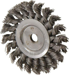 Osborn - 3" OD, 3/8" Arbor Hole, Knotted Steel Wheel Brush - 3/8" Face Width, 5/8" Trim Length, 0.02" Filament Diam, 25,000 RPM - Industrial Tool & Supply