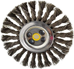 Osborn - 6" OD, 5/8" Arbor Hole, Knotted Steel Wheel Brush - 1/2" Face Width, 1-1/2" Trim Length, 0.025" Filament Diam, 9,000 RPM - Industrial Tool & Supply