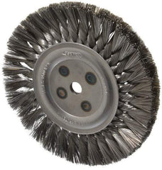 Osborn - 8" OD, 5/8" Arbor Hole, Knotted Steel Wheel Brush - 5/8" Face Width, 1-11/16" Trim Length, 0.014" Filament Diam, 8,500 RPM - Industrial Tool & Supply