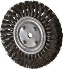 Osborn - 8" OD, 5/8" Arbor Hole, Knotted Steel Wheel Brush - 5/8" Face Width, 1-11/16" Trim Length, 0.016" Filament Diam, 8,500 RPM - Industrial Tool & Supply