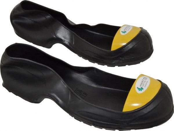 Wilkuro - Men's 8-9 General Purpose Overshoes - 3" High, Steel Toe, Nonslip Sole, Rubber & Steel Toe Upper, Black - Industrial Tool & Supply