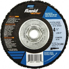 Norton - 4-1/2" Wheel Diam, 1/2" Wheel Thickness, Type 27 Depressed Center Wheel - Silicon Carbide, 12,000 Max RPM, Compatible with Angle Grinder, Drill, Flexible Shaft Motor & Straight Shaft Grinder - Industrial Tool & Supply