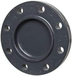 Value Collection - 4" Pipe, 9" OD, PVC Blind Pipe Flange - Schedule 80, Gray - Industrial Tool & Supply