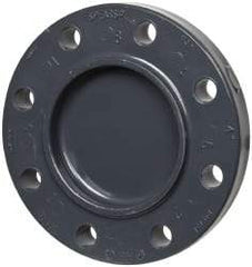 Value Collection - 4" Pipe, 9" OD, PVC Blind Pipe Flange - Schedule 80, Gray - Industrial Tool & Supply