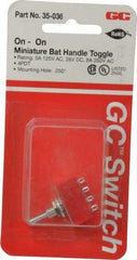 GC/Waldom - 4PDT Miniature On-On Toggle Switch - Solder Lug Terminal, Bat Handle Actuator, 125 VAC at 5 A & 250 VAC at 2 A - Industrial Tool & Supply